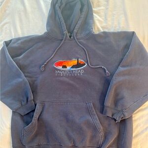 Blue Pullover Hoodie with Graphic Design